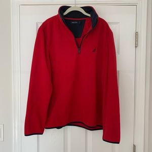 Nautica Men’s Quarter Zip Mock Neck Sweater